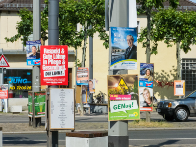 Wahlplakate am Rohrbach Markt 2014