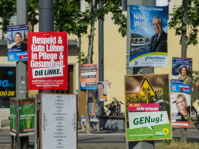 Wahlplakate am Rohrbach Markt